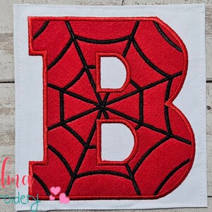Monogram B Spider Web Applique - Machine Embroidery Design (Digital Download)