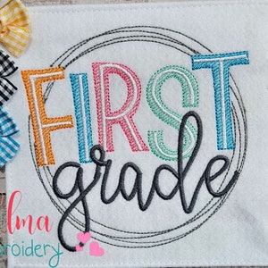 First Grade Circle - Fill Stitch - 4x4 5x5 6x6 7x7 - Machine Embroidery Design - School Embroidery - 1st Grade Embroidery - 1st Grade Design