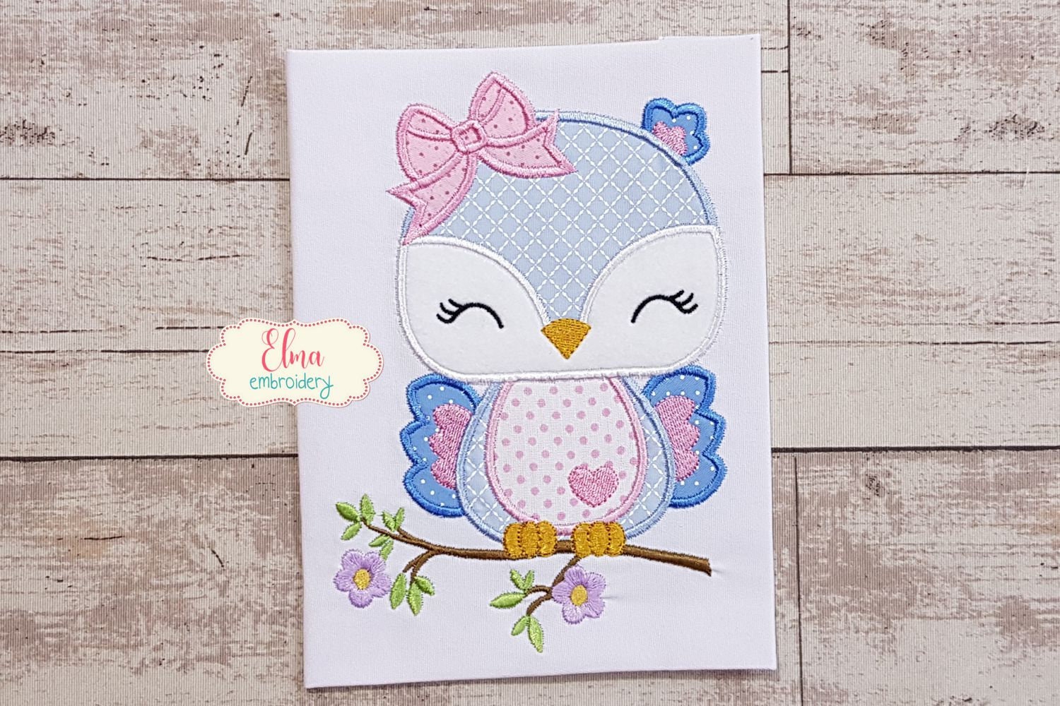 Cute Owl Girl -  Machine Embroidery Design - Applique - Animal Embroidery - 4x4 5x4 5x7 5x8 6x10 7x1