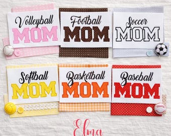 Lot de motifs brodés Sports Mom pour t-shirts et sweat-shirts pour le jour du match (téléchargement numérique)