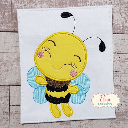 Bumble Beebee Happy Machine Embroidery Applique Design SPR17 Etsy