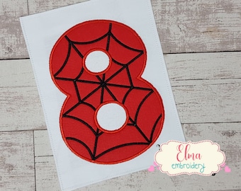 Spider Number 8 Applique - Machine Embroidery Design (4x4 5x7 6x10 7x12)