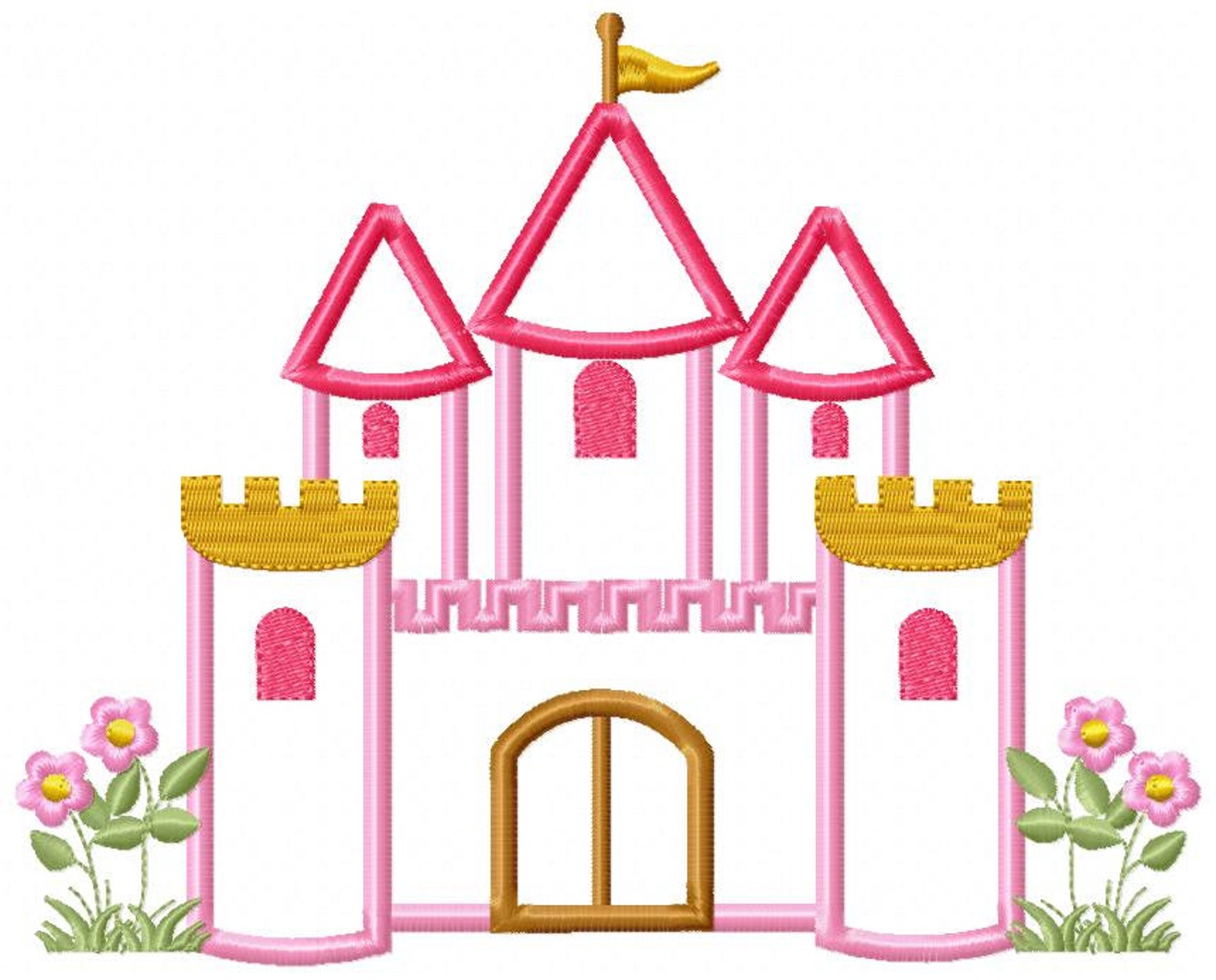 Princess castle applique embroidery 4x4 5x4 5x7 5x8 6x10  etsy Princess castle applique embroidery 4x4 5x4 5x7 5x8 6x10  etsy