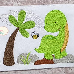 かわいい赤ちゃん恐竜 - 機械刺繍デザイン - フィルステッチ刺繍 - 動物刺繍デザイン - 4x4 5x4 5x7 5x8 6x10 7x12