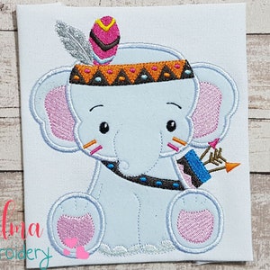Indian Boho Elephant - Machine Embroidery Design - Applique - Animal Embroidery - 4x4 5x5 6x6 7x7 - Boho Embroidery - Elephant Embroidery
