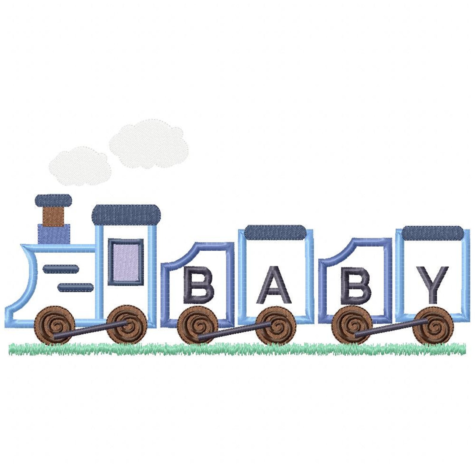 Baby Train Applique - Machine Embroidery Design - Nursery Decor (5x7 ...