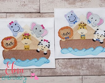 Noah's Ark Animals Machine Embroidery Design (Digital Download)