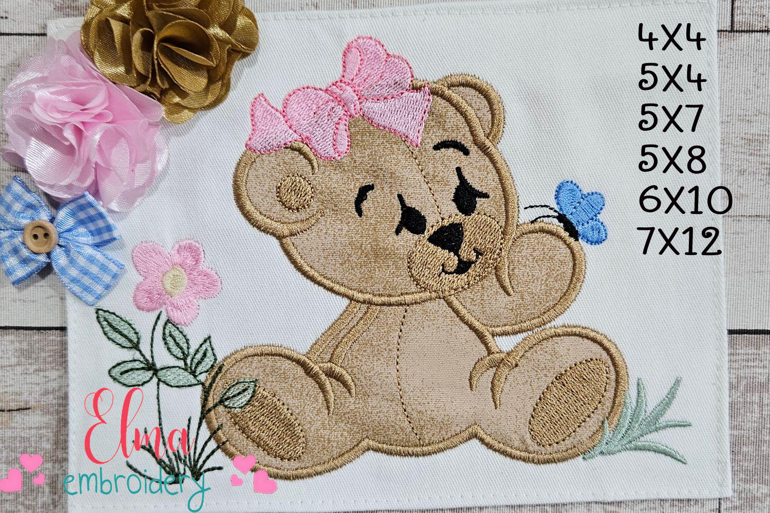 【GRAVER】23FW★ Flower Bear Smile Embroidery Short Padding il_fullxfull.6311539513_ft0a.jpg