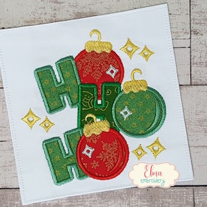 Diseño de bordado navideño HO: patrón para máquina de apliques (descarga digital)