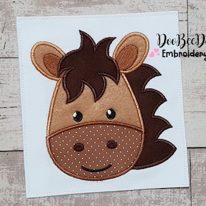 Horse Face Boy -  Machine Embroidery Design - Applique Embroidery - Animal Embroidery - 4x4 5x5 6x6 7x7 - Horse applique