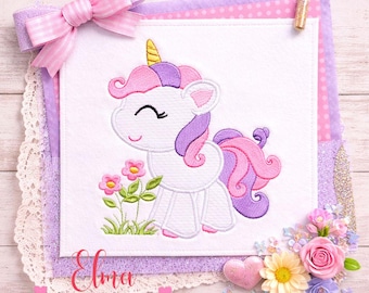 Unicorn Applique Embroidery Design: Magical Kids Nursery (Digital Download)