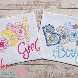 Stoffen babymeisje en jongen - 4 x 4 5 x 4 5 x 7 5 x 8 6 x 10 7 x 12 - machineborduurontwerp - babyborduurwerk - nieuwe babyborduurwerk - borduren pasgeboren baby