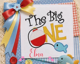 The Big One Fishing Birthday Embroidery Design Fill Stitch (Digital Download)
