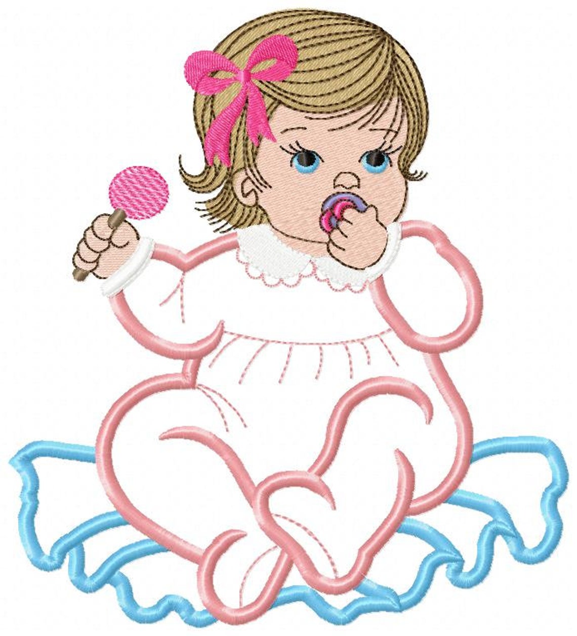 Baby Girl Applique Embroidery Design 4x4 5x5 6x6 7x7 Etsy