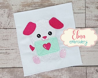 Dog Love -  Machine Embroidery Design - Fill Stitch Embroidery - Animal Embroidery - 4x4 5x7 6x10 7x12 - Dog Embroidery