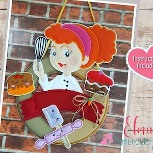 Cupcake Chef Kitchen Embroidery ITH - Applique - 5x7 6x10 7x12 - Kitchen Embroidery - Machine Embroidery Design - Instructions Included