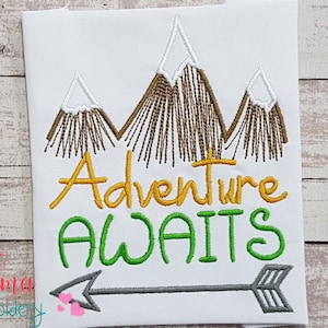 Adventure Awaits Embroidery Design: Camping Fill Stitch (4x4 5x5 6x6 7x7) (Digital Download)