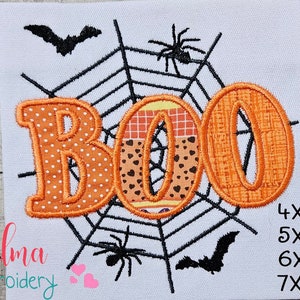 Halloween Boo - 4x4 5x5 6x6 7x7 Bordüre-Design - Bordüre in Maschine - 4x4 5x5 6x6 7x7 Bordüre-Design