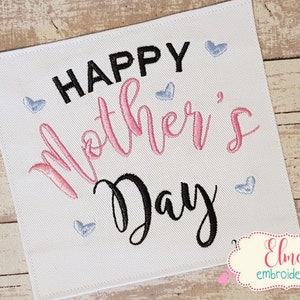 Happy Mother&#39;s Day - Fill Stitch Embroidery - 4x4 5x5 6x6 - Mom embroidery - Mommy Embroidery - Machine Embroidery Design