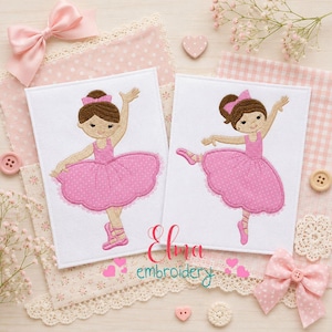 Süßes Applikationsstickerei-Set für Ballerina-Mädchen – ideal als Geschenk für Tanzbegeisterte und Dekoration (Digitaler Download)