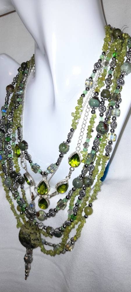 Peridot Necklace Opal Necklace Jade Necklace Serpentine | Etsy