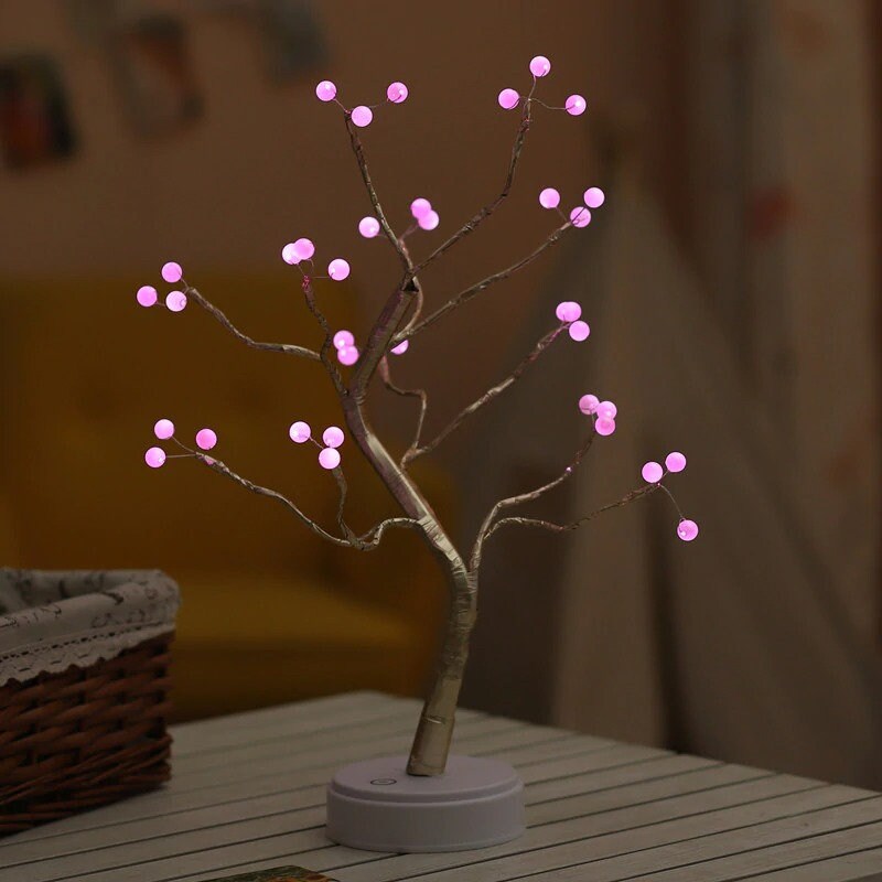 Led Night Light | Mini Tree Copper Wire Garland Lamp For Home Kids Bedroom Decor Fairy Lights Lumina