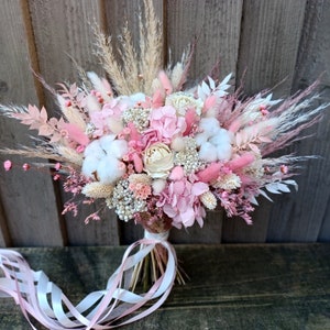 Boho Pink Blush dried wedding bouquet | Boho Style Wedding |Bridesmaid bouquet | Flower Girl bouquet | Buttonhole | Wrist Corsage |Hair pins