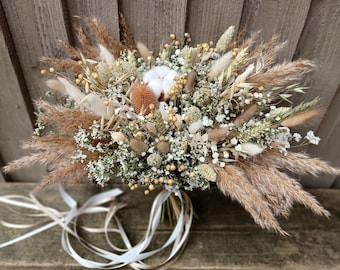 Boho Natural dried wedding bouquet | Bridesmaid bouquet | Flower Girl bouquet | Buttonhole | Natural wrist corsage |  Hair pins