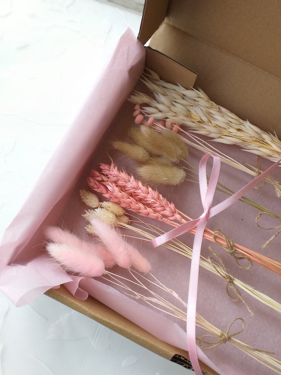 Pink Dried Letterbox Flower Boquet | Dried Flower Bunch | Cake Topper | Dry Flower Cake Topper | Home Decoration | Mini Bouquet