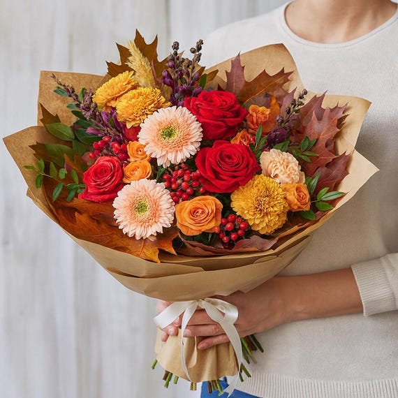 Autumn Seasonal Fresh Hand-tied Bouquet