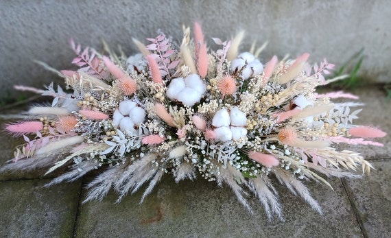 Custom wedding top table centrepiece arrangement |  Dried Flower top table centrepiece |  Dried Flower table decoration