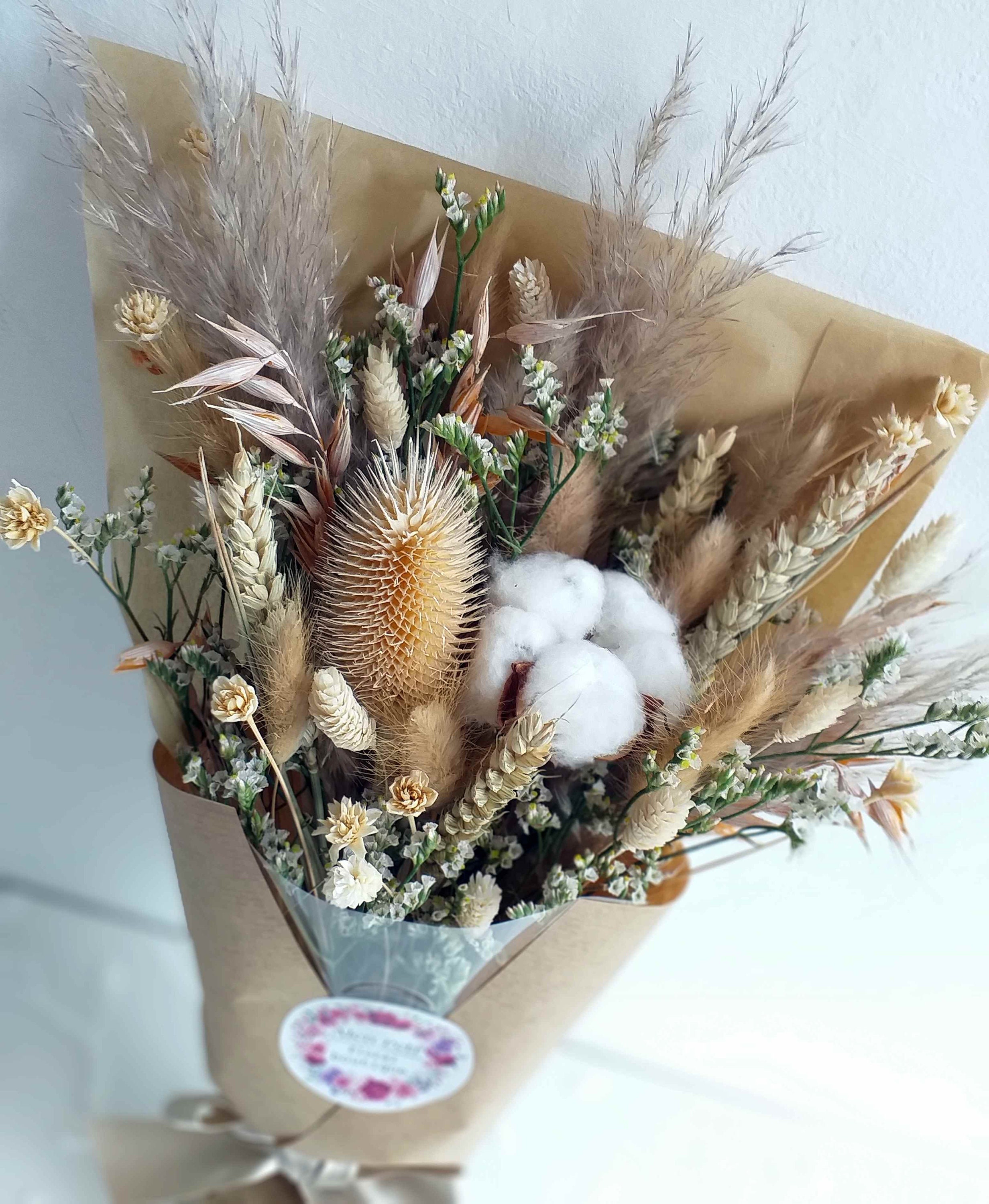 Natural Colour Dried Flower Bouquet Dry Flowers Birthday Etsy UK
