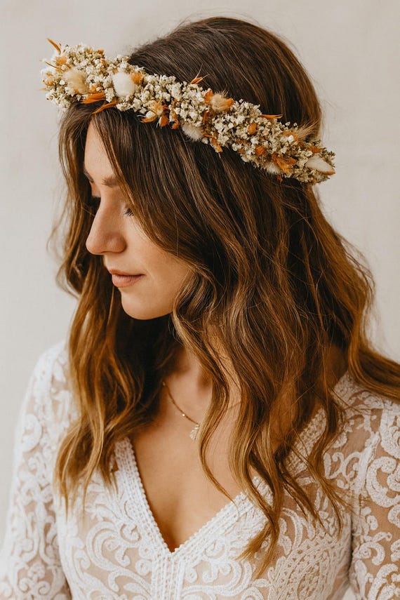 Dried Flower Wedding Crown: Custom Design Floral Headpiece