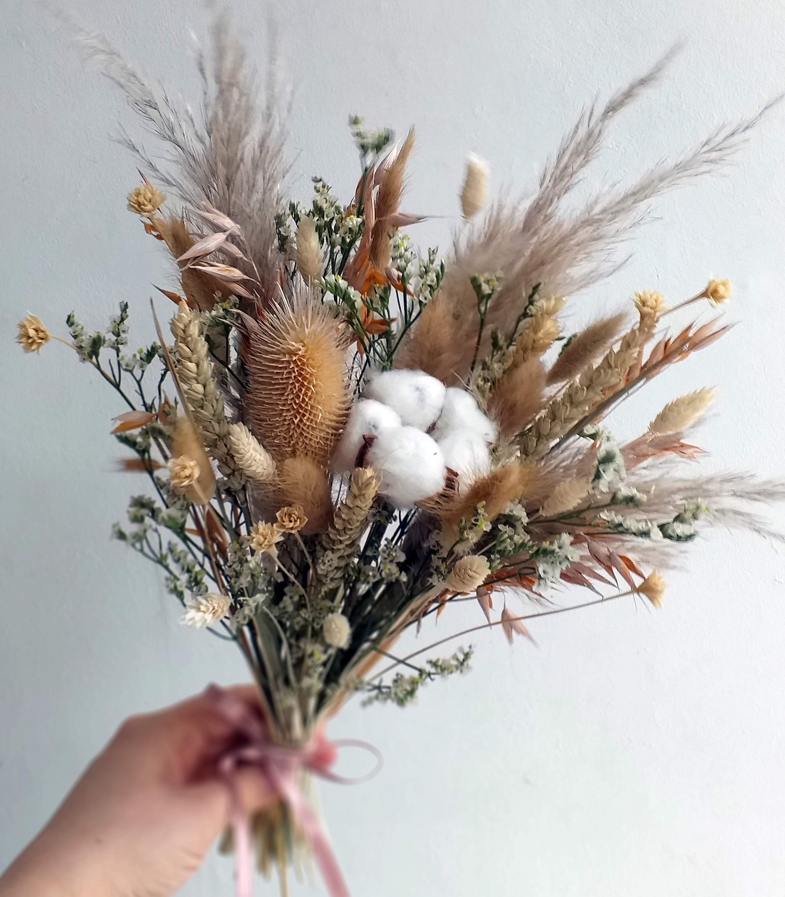 Natural Colour Dried Flower Bouquet Dry Flowers Birthday Etsy UK