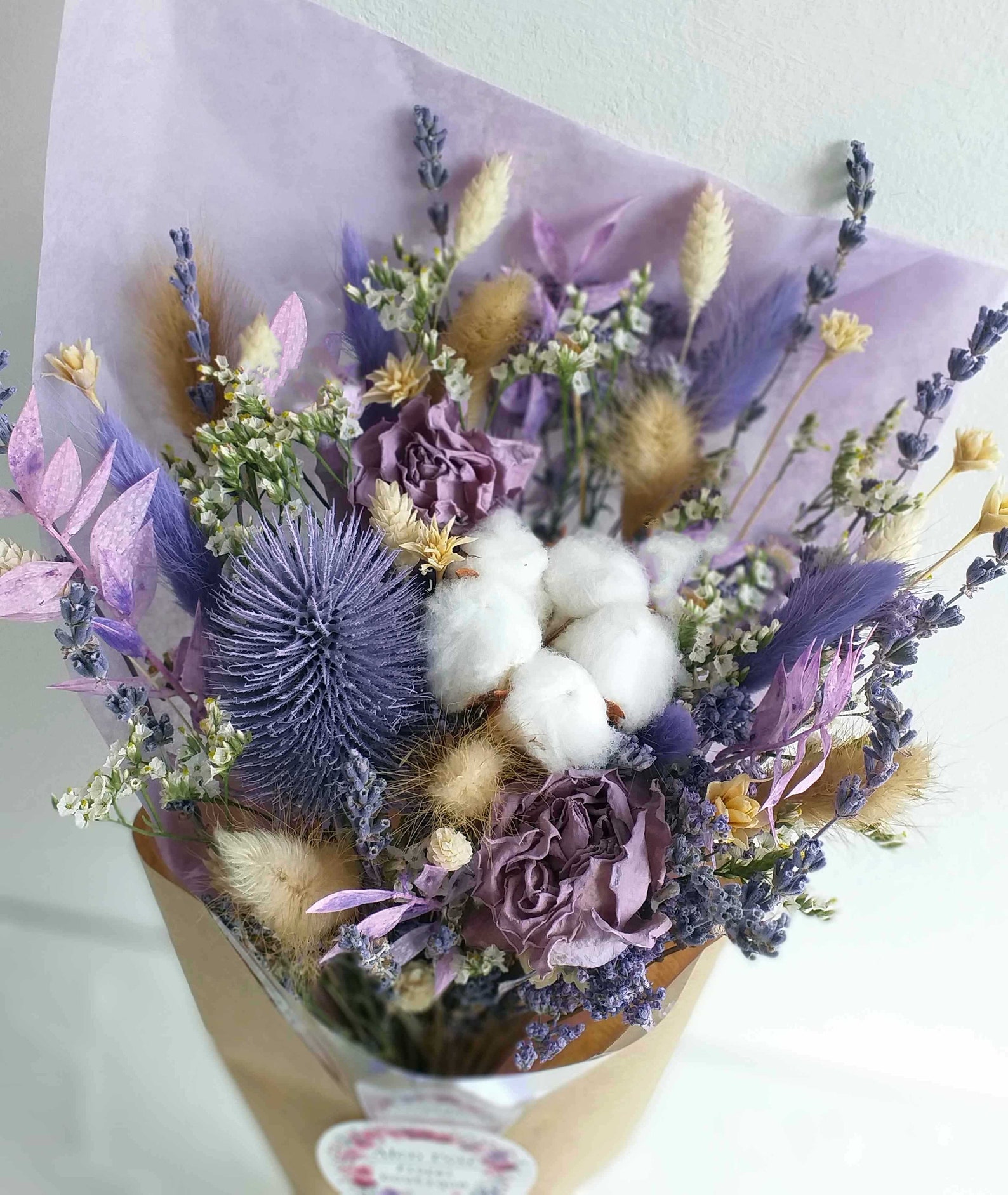 Purple Dried Flower Bouquet Dried Flowers Birthday Flowers Etsy UK