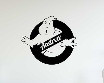 Calcomanía de pared con nombre personalizado de los Cazafantasmas, vinilo personalizado, decoración para habitación infantil, 48 (alw)