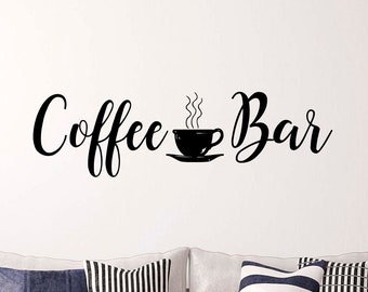 Koffiebar muur vinyl decal kantoor embleem sticker logo home art decor 39(alw)