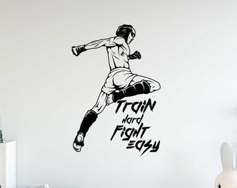 Vinilo adhesivo de pared para luchadores de artes marciales mixtas, deporte, gimnasio, frase 110 (alw)