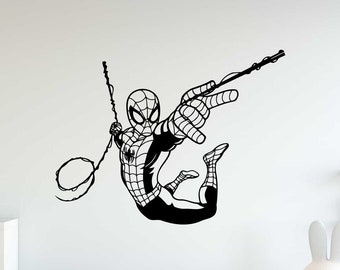 Calcomanía de pared de Spider-Man, superhéroe, vinilo adhesivo para sala de juegos infantil, 88 (alw)