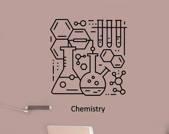 Chemie Wand Vinyl Aufkleber Wissenschaft Schule Klassenzimmer Labor Bildung Aufkleber Home Office Wand Kunst Dekor 116alw