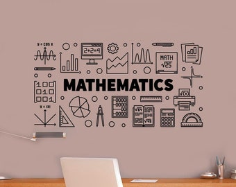 Mathematics Wall Vinyl Decal Sticker Education Science School Supplies Library Decor 50(alw)