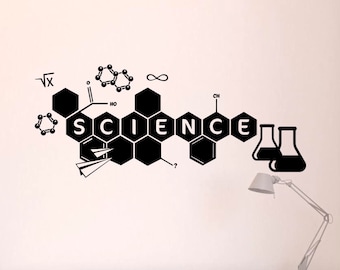 Vinilo decorativo de pared con temas científicos, educación escolar, tecnología, decoración artística para el hogar y la oficina, 4 unidades (alw)