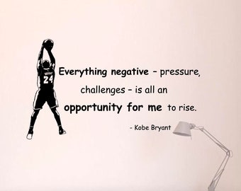 Vinilo decorativo para pared con frase de baloncesto, todo lo que necesitas saber sobre presión negativa, desafíos, jugador, leyenda, deporte, juego, decoración artística para el hogar 14 (alw)