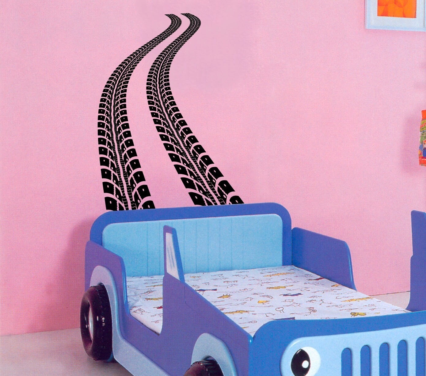 Tire Tracks Wall Vinyl Decal Winding Road Sticker Bedroom Home Art Decor 21(alw)