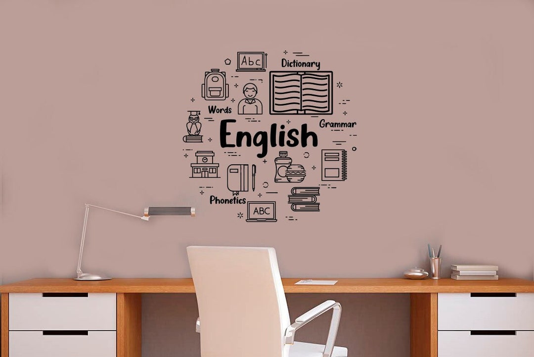 Inglés Educación Pared Vinilo Escolar Pegatina Hogar Oficina