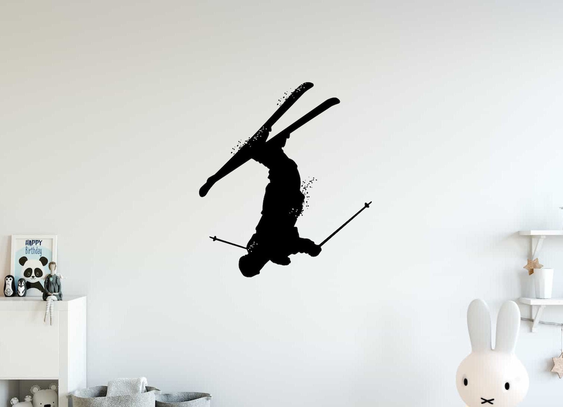 Freestyle Skiing Wall Vinyl Decal Sticker Playroom Home Winter Etsy