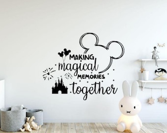 machen magische Erinnerungen zusammen Wand Aufkleber Vinyl Aufkleber Mickey Ears Kopf Wand Kunst Geschenk Urlaub Dekor Zeichen Schablone Wandbild 3186