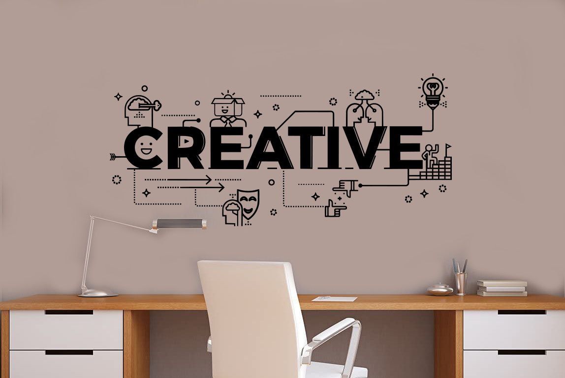 Creative Writing Sticker Creative Wall Vinyl Decal Word Lettering Sticker Networks Technology ...