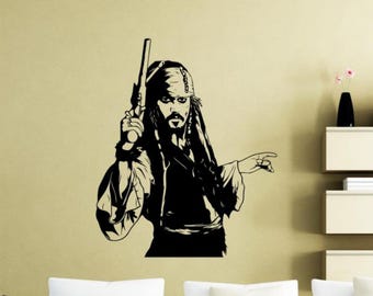 Jack Sparrow Wand Aufkleber Vinyl Aufkleber Piraten Wand Kunst Abenteuer Film Dekorationen Home Schlafzimmer Dekor Kinderzimmer Geschenk cjs2