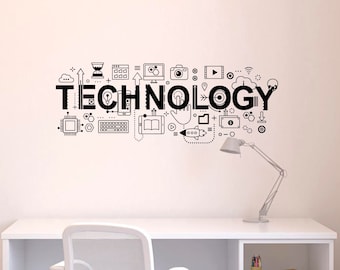 Technologie Wandtattoo Vinyl Aufkleber Computer Programmieren Bildung Wissenschaft Schule Dekor Entwickler Geschenk Wandkunst 139alw